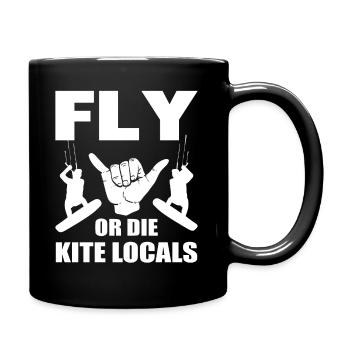 Kitesurfen Kite Surfer - Tasse einfarbig - Schwarz - Rechts