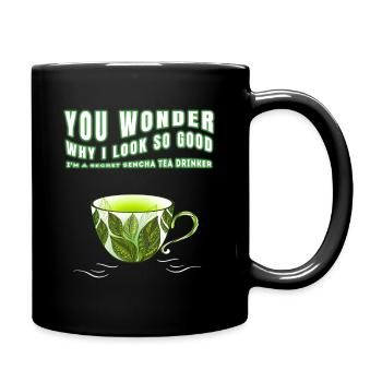 I'M A SECRET SENCHA TEA DRINKER SENCHATEE TEE - Full Colour Mug - black - Right