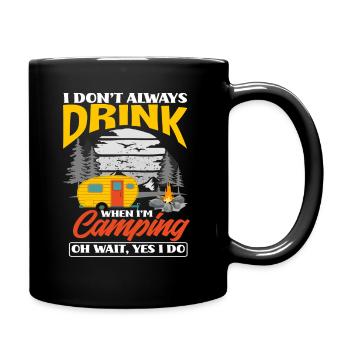 Funny Caravan Camper Drink Camping Camper - Full Colour Mug - black - Right
