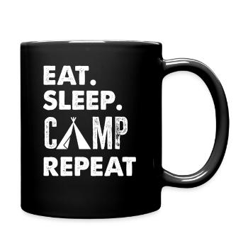 Food, sleeping, camping, camper - Full Colour Mug - black - Right