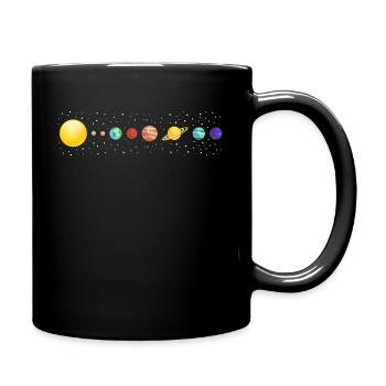 Planeten mit Sonnensystem im Weltall Sterne - Tasse einfarbig - Schwarz - Rechts