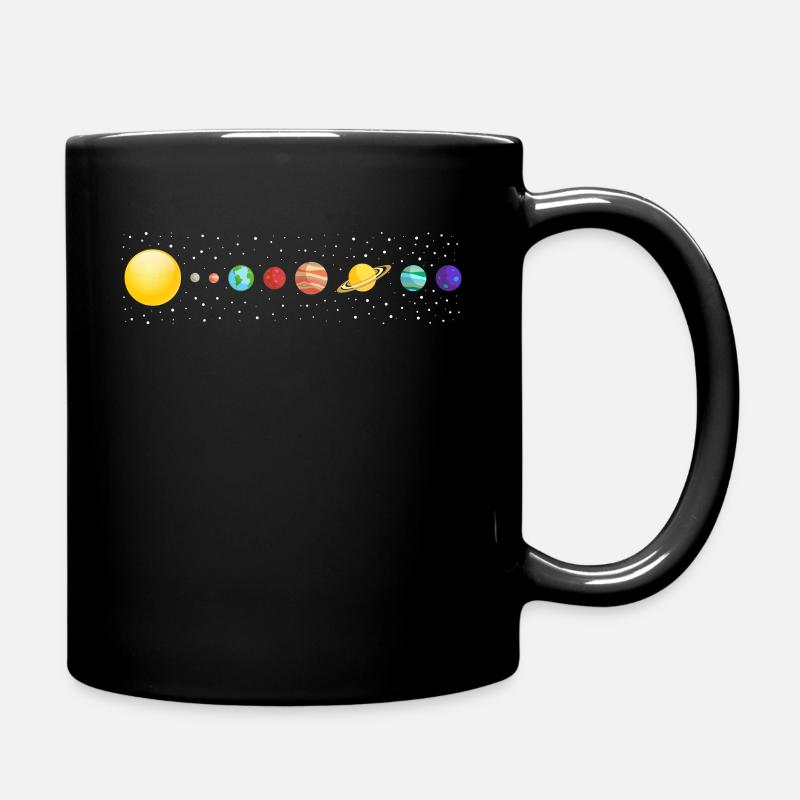 Planeten mit Sonnensystem im Weltall Sterne - Tasse einfarbig - Schwarz