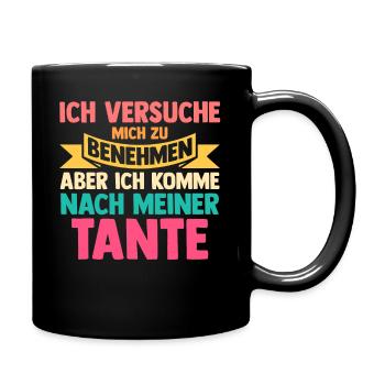 Patentante Neffe Nichte Tante - Tasse einfarbig - Schwarz - Rechts