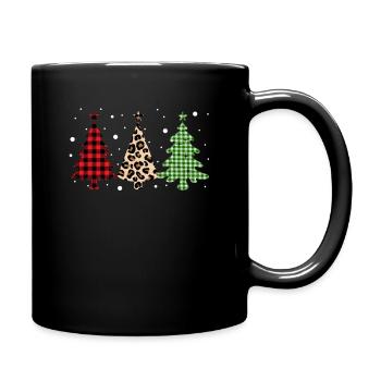 Joyeux Noël Buffalo Trees Leopard Plaid Print - Mug uni - noir - Droite