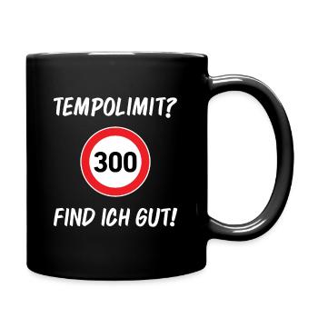 GEGEN TEMPOLIMIT T-SHIRT TEMPO 300 PORSCHEFAHRER - Tasse einfarbig - Schwarz - Rechts