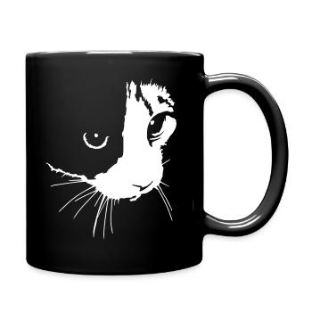 000470 Katzengesicht - Tasse einfarbig - Schwarz - Rechts