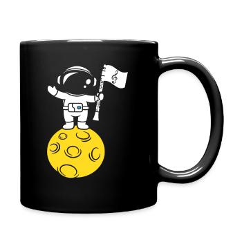 Klarinette Astronaut Mond Kinder Geschenk - Tasse einfarbig - Schwarz - Rechts