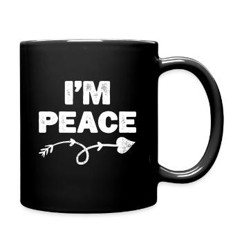 Ich komme in Frieden - I'm Peace Apparels - Tasse einfarbig - Schwarz - Rechts