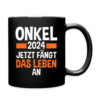 Werdender Onkel 2028 - Tasse einfarbig - Schwarz - Rechts