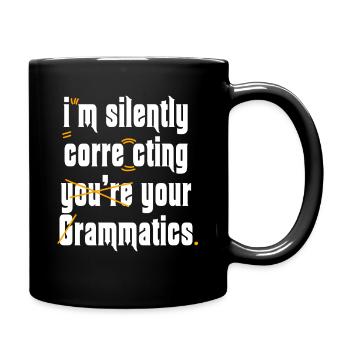 Je corrige silencieusement votre grammaire - Mug uni - noir - Droite