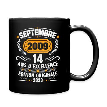 Cadeau anniversaire 19 Ans septembre 2009 Vintage - Mug uni - noir - Droite