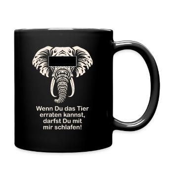 Elefant Lustiger Spruch Witzige Geschenkidee - Tasse einfarbig - Schwarz - Rechts