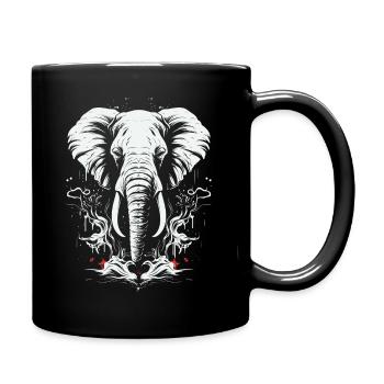 Eléphant Afrique Motif animal Animaux sauvages Animaux - Mug uni - noir - Droite