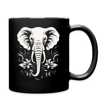 Elephant Africa Animal Motif Wild Animals Animals - Full Colour Mug - black - Right