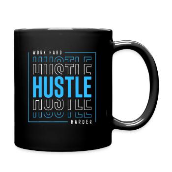 Work Hard Hustle Harder - Full Colour Mug - black - Right
