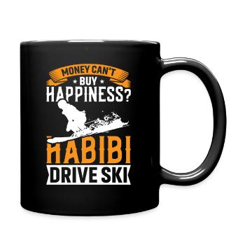 Mit Geld Kann Man Kein Glück Kaufen? Fahre Ski - Tasse einfarbig - Schwarz - Rechts