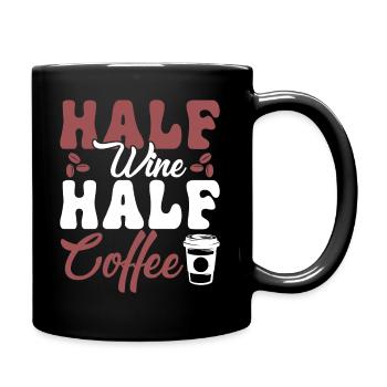 Half wine, half coffee - Full Colour Mug - black - Right