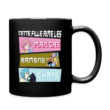 Cette Fille Aime les Manga Ramen Chat - Mug uni - noir - Droite
