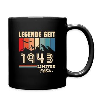 Legende seit 1943 Jahrgang 80 Geburtstag Geschenk - Tasse einfarbig - Schwarz - Rechts