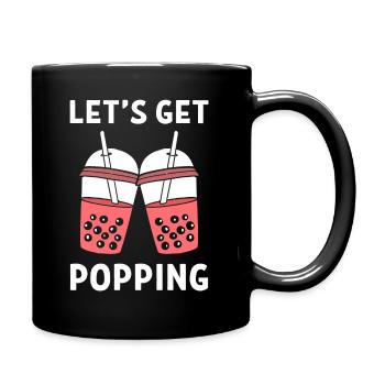 Let's Get Popping Tee mit Milch - Tasse einfarbig - Schwarz - Rechts
