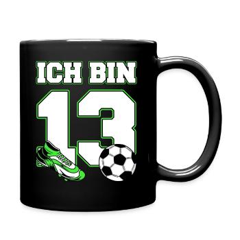 Geschenk 13 Jahre Geburtstagskind - Tasse einfarbig - Schwarz - Rechts