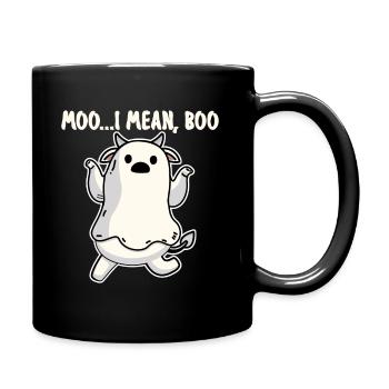 Meugler... I Mean Boo: Costume fantôme d’Halloween de vache mignonne - Mug uni - noir - Droite