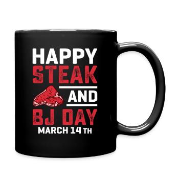 Happy steak and blowjob day man's dream - Full Colour Mug - black - Right
