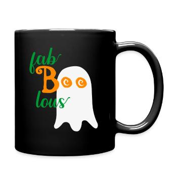 Fab-BOO-lous - Funny ghost for Halloween - Full Colour Mug - black - Right