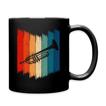 Retro Trumpet Vintage Trumpet - Full Colour Mug - black - Right