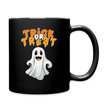 Halloween Design lieber freundlicher Geist - Tasse einfarbig - Schwarz - Rechts