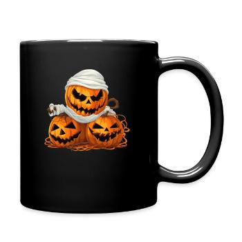 Gruselige Halloween-Kürbisse - Nacht der Geister - Tasse einfarbig - Schwarz - Rechts