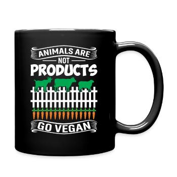Tiere Sind Keine Produkte Go Vegan - Tasse einfarbig - Schwarz - Rechts