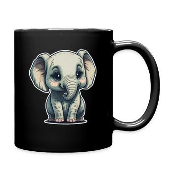 Süsser Baby Elefant Elephant - Tasse einfarbig - Schwarz - Rechts