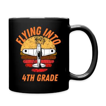 Flying Into 4rd Grade Back to School for Pupils - Full Colour Mug - black - Right