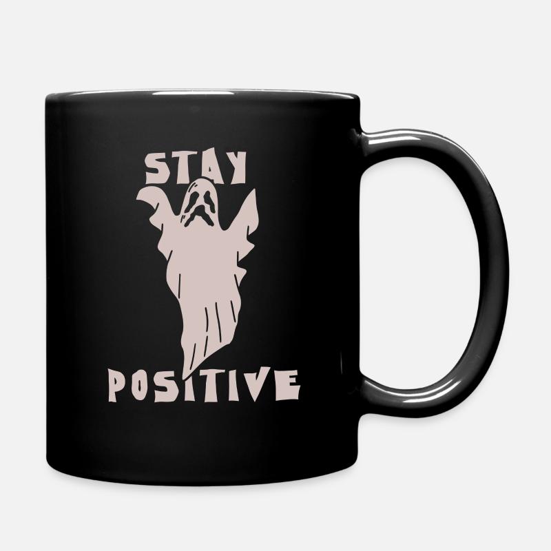 Ghost Stay Positive - Full Colour Mug - black