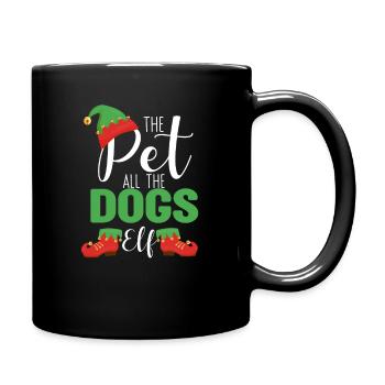 The Pet All The Dogs Elf Matching Family Group - Full Colour Mug - black - Right
