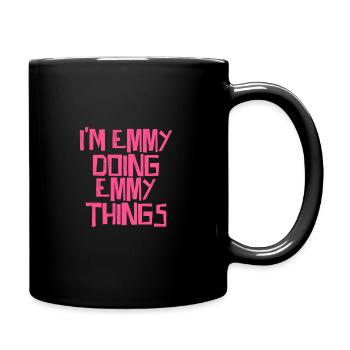 I'm Emmy doing Emmy things - Full Colour Mug - black - Right