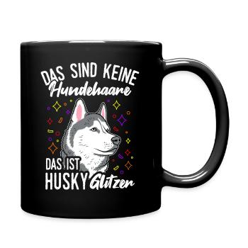 Husky Gassi Gehen Hundebesitzer Hund Geschenk Hund - Tasse einfarbig - Schwarz - Rechts
