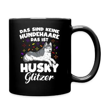 Husky Gassi Hundefan Hundebesitzer Hund Hundeliebh - Tasse einfarbig - Schwarz - Rechts