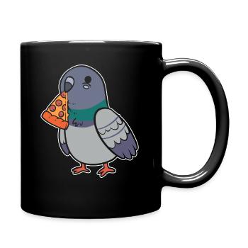 Taube Pizza Pizza Macher - Tasse einfarbig - Schwarz - Rechts