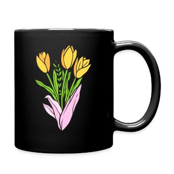 Tulpestrauß Florikulturist - Tasse einfarbig - Schwarz - Rechts
