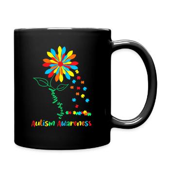 Sonnenblume Autismus Bewusstseinstag Frauen Kind Kinder - Tasse einfarbig - Schwarz - Rechts