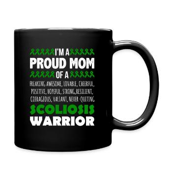 Fière maman du ruban de sensibilisation du guerrier de la scoliose - Mug uni - noir - Droite