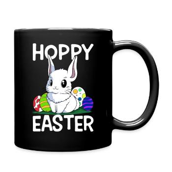 Hoppy Easter Süßer Osterhase Ostern Eiersuche - Tasse einfarbig - Schwarz - Rechts