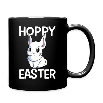 Hoppy Easter Süßer Osterhase Ostern Eiersuche - Tasse einfarbig - Schwarz - Rechts