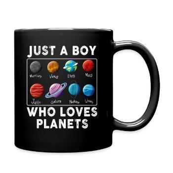 Juste un garçon qui aime les planètes du système solaire - Mug uni - noir - Droite