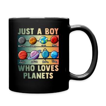 Nur ein Junge, der Planeten Sonnensystem liebt - Tasse einfarbig - Schwarz - Rechts