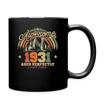 Vintage 1931 Geburtstagsgeschenk - Tasse einfarbig - Schwarz - Rechts