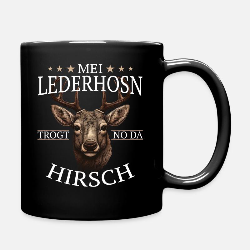 Hirsch Trachtenshirt Geweih Hirsche - Tasse einfarbig - Schwarz