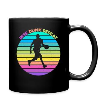 Basketball, Sport, Retro, Geschenk, Sportler - Tasse einfarbig - Schwarz - Rechts